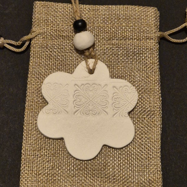 Cute little handmade airdry clay diffuser hanging in gift bag air freshener 