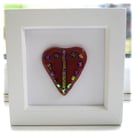 Mini Dichroic Heart in Box Frame Fused Glass Picture 003