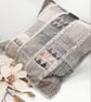 Light grey patchwork cushion cover with envelope back.   - Image 5
