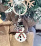 Handmade Christmas snowman beadwork keyring - Image 5