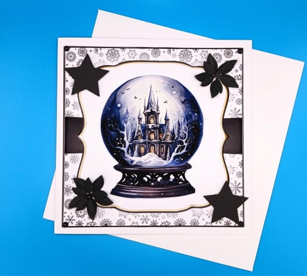Gothic Christmas Card, Goth, Large, Handmade