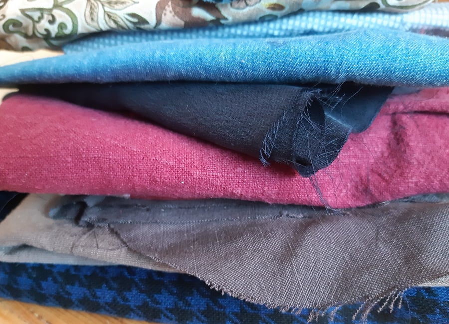 Dressmaker's offcuts bundle of mixed fabrics