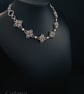 Chainmail Collar River Pearls Necklace: Stainless Steel Floral Lace Choker - Image 2