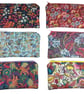 Liberty fabric zip pouch to fit larger phones, floral makeup pouch, pencil case, - Image 1