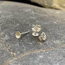 Silver Earrings-Tiny Disk Studs