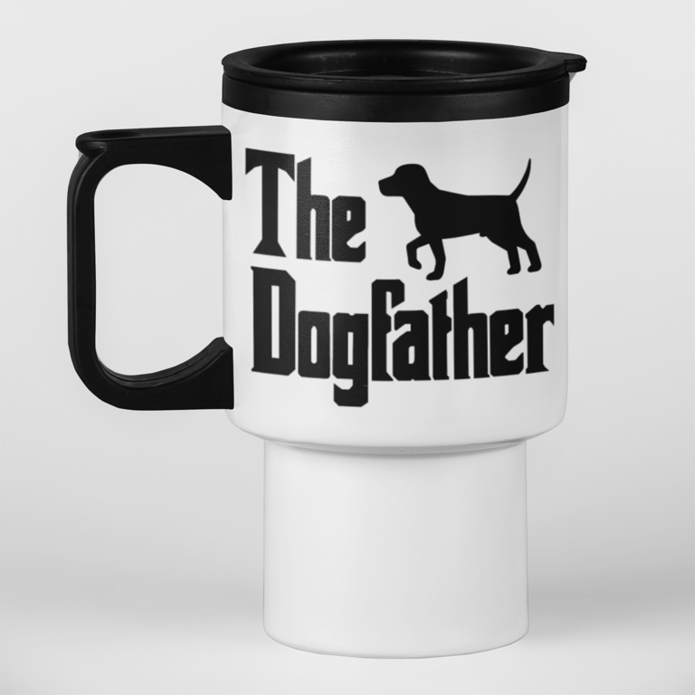 The Dog Father Travel Mug - Funny Dog Dad themed travel mug