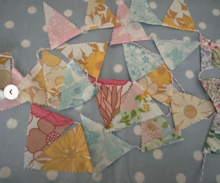  Mini Cotton Vintage Fabric Bunting 