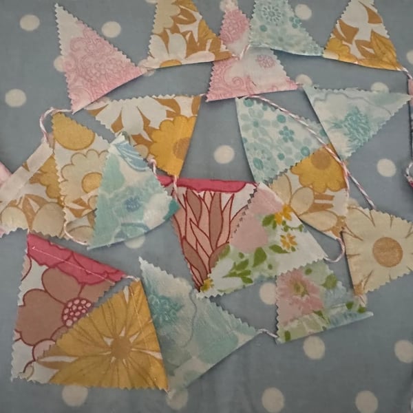  Mini Cotton Vintage Fabric Bunting 