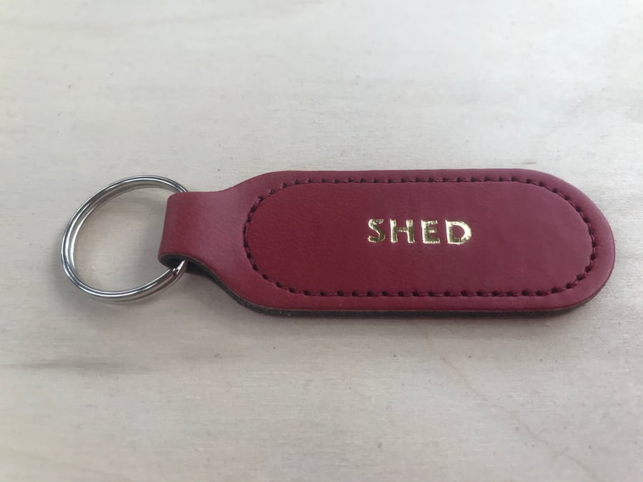"The Stockwood" Shed Dark Red Vegan (PU) Leather Key Fob