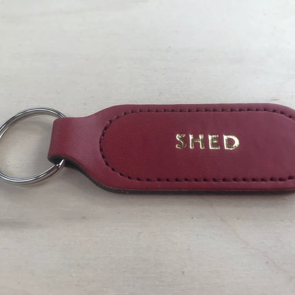 "The Stockwood" Shed Dark Red Vegan (PU) Leather Key Fob
