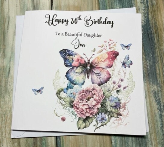 Butterfly Birthday Card For Her Happy Birthday Sister Best Friend Cousin etc