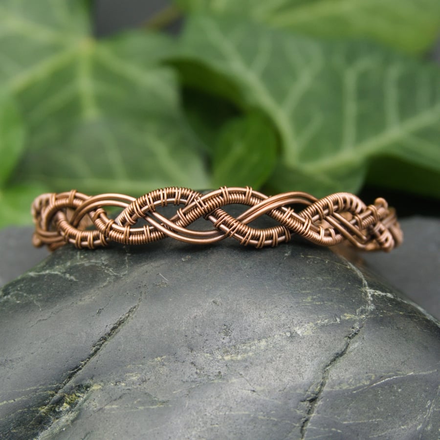 Copper Wire Weave Braided Bracelet 