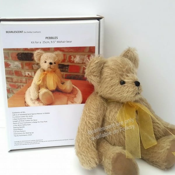 Artist Teddy Bear Making Kit, Mohair Bear Sewing Kit, Boxed Craft Gift