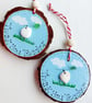 Thank You Teacher Ornament, Handmade Sea Glass Bird Gift - Image 7