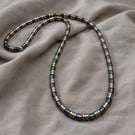 Luxury Black & Gold Hematite Beaded Necklace – 26 Inches (66 cm) – 6 mm Beads – 