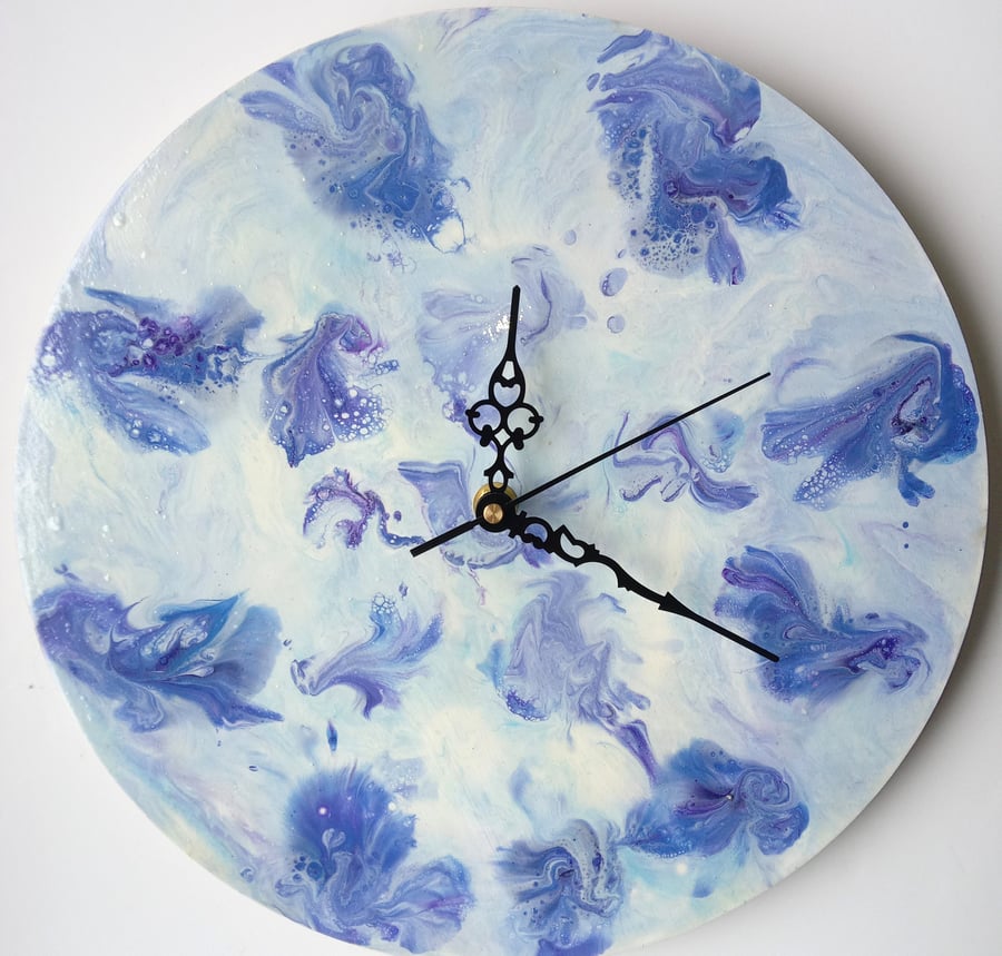 "Morning Light" Unique Hand-painted Handcrafted Clock Abstract Wall Art 