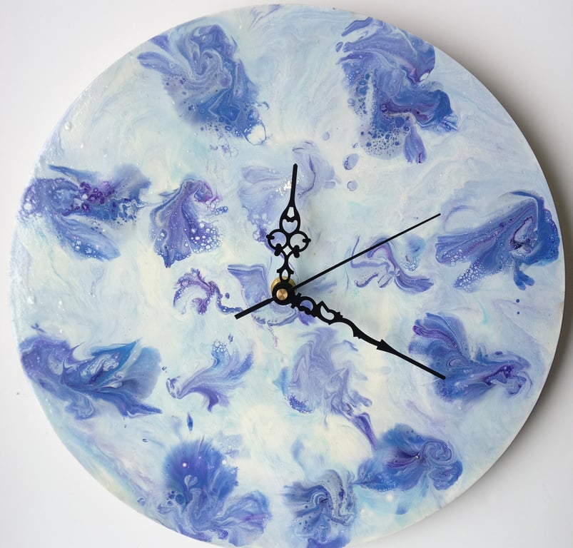 "Morning Light" Unique Hand-painted Handcrafted Clock Abstract Wall Art 