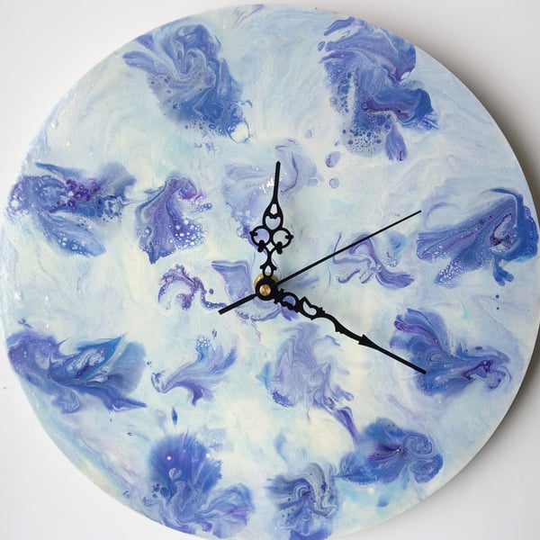 "Morning Light" Unique Hand-painted Handcrafted Clock Abstract Wall Art 
