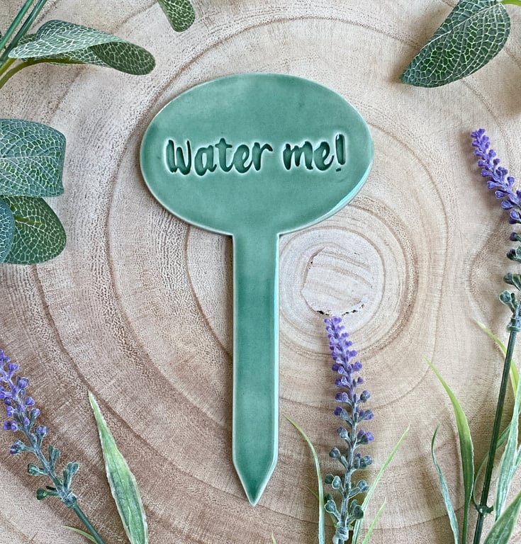 Water me! Ceramic Herb Plant Marker