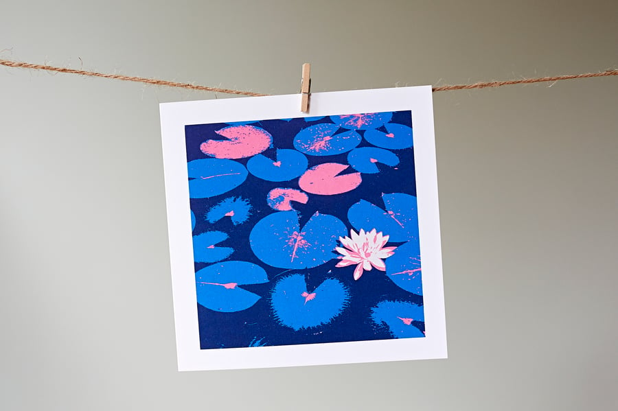 'Lily Pond' greetings card