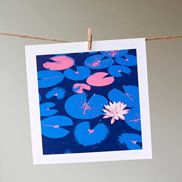 'Lily Pond' greetings card