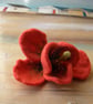 Handmade felted wool flower pin brooch - Image 3