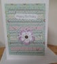 HANDMADE UNIQUE FLOWER DIE CUT BIRTHDAY CARD. - Image 1