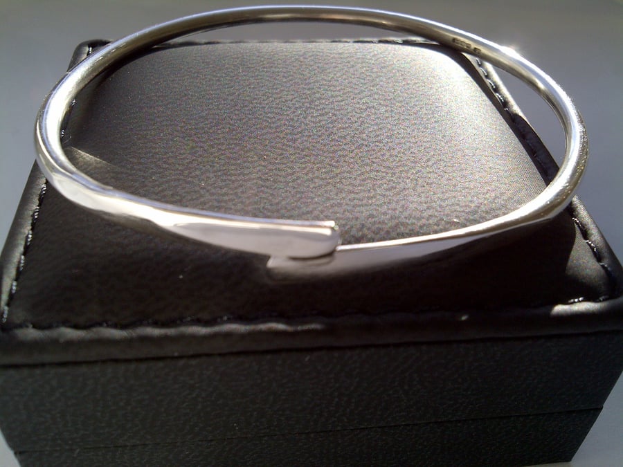 Forged Silver Bangle