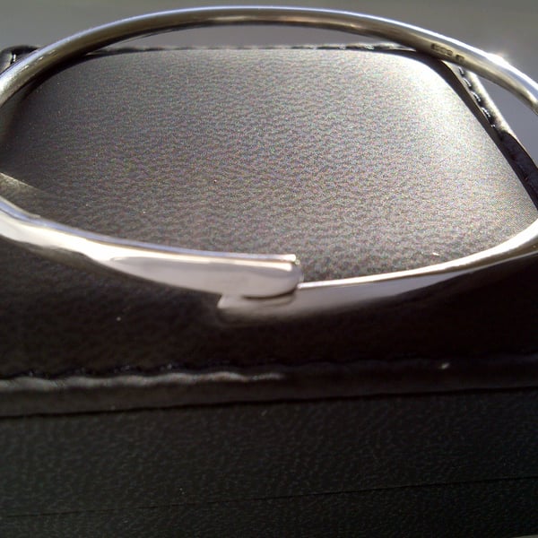 Forged Silver Bangle