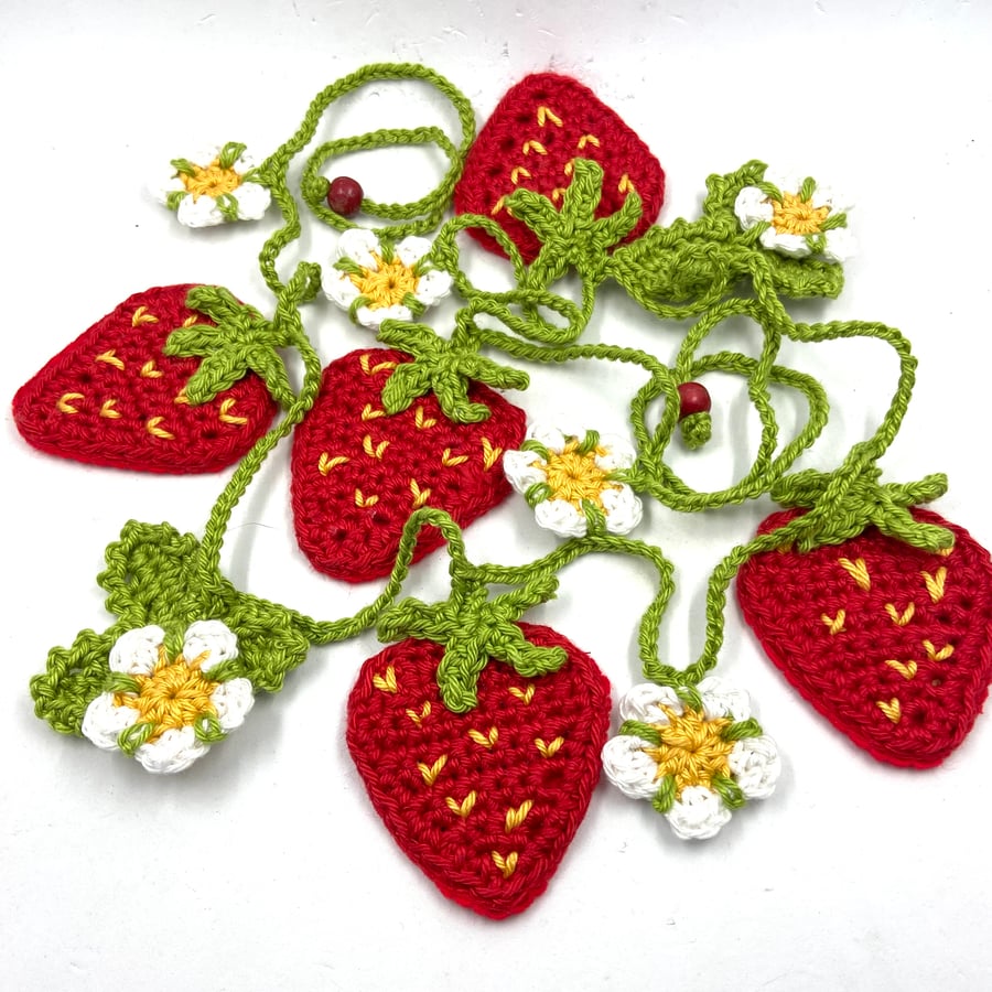 Crochet Strawberry Garland
