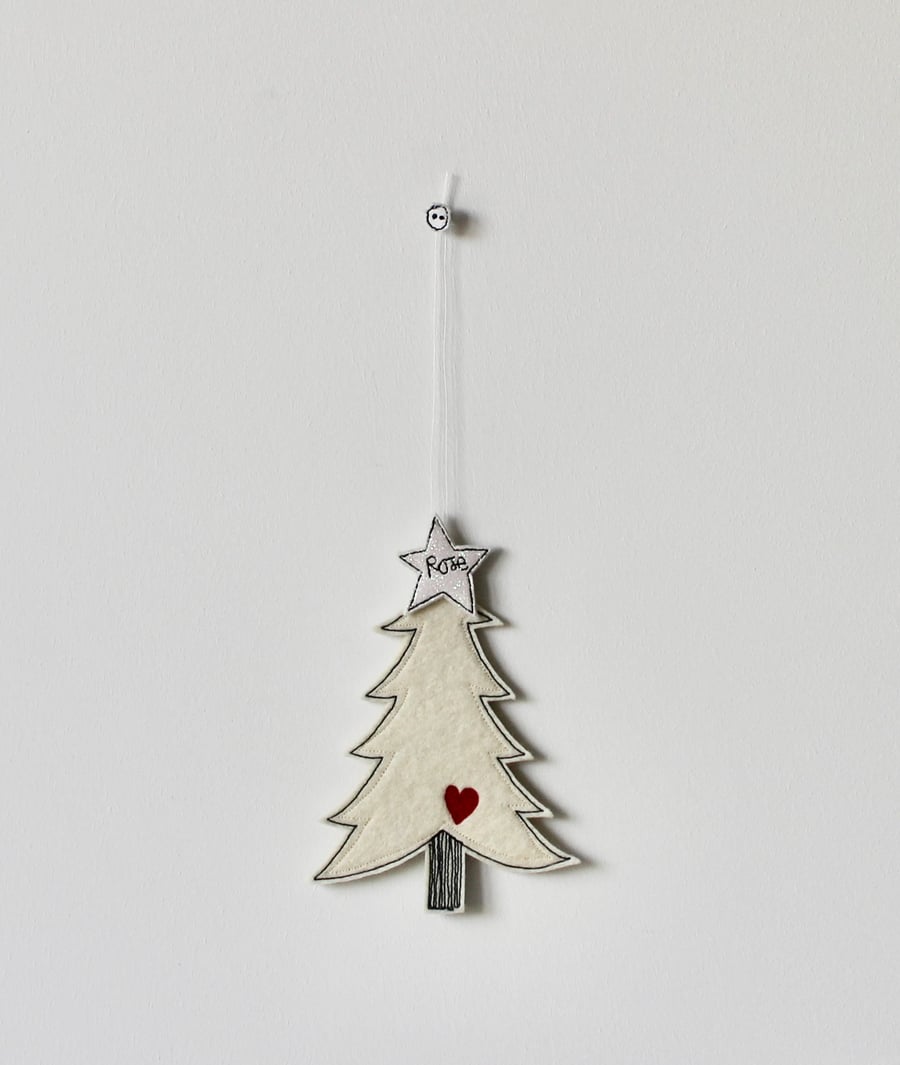 Special Order for Jane - 'Christmas Tree with a White Star'-Hanging Decoration