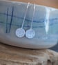 Textured silver threader drop earrings, simple dangle earrings - Image 9