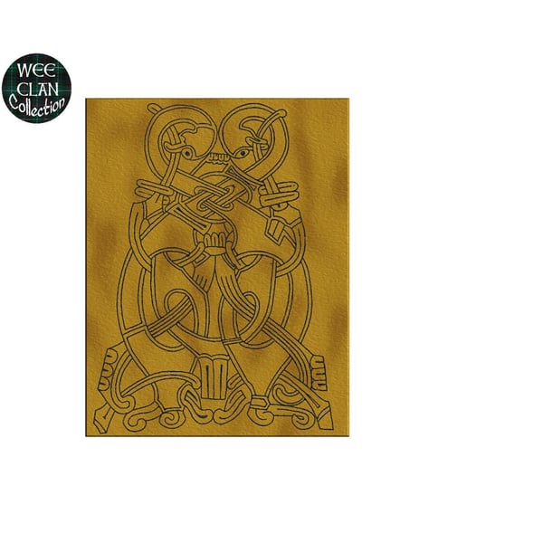Celtic Inspired two birds black line on old gold rectangle Vinyl Sticker For Pho