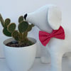  Bright Red & White Spot Dog Bow Tie 