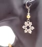 Enamel Snowflake on A Champagne Pearl and Crystal Necklace and Earrings Set - Image 6