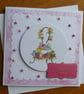 Birthday Card - Cake Stand & Flowers - Pink - Image 5