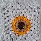 Summer Sunflower crochet granny square crossbody bag