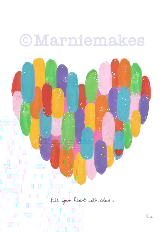Fill Your Heart With Colour - A5 Giclee Print 