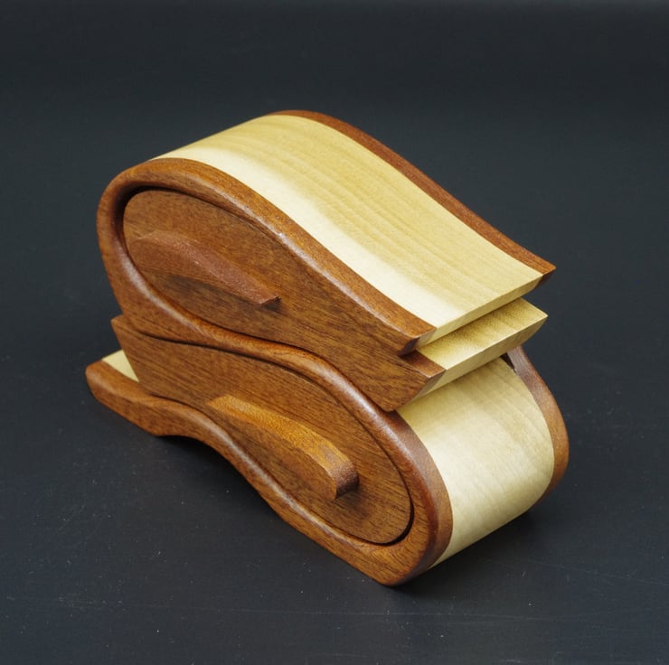 Handmade Wooden Trinket, Jewel Box. Tulip Wood Folksy