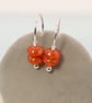 Carnelian & Silver Earrings in a Simple Hook Style - Image 2