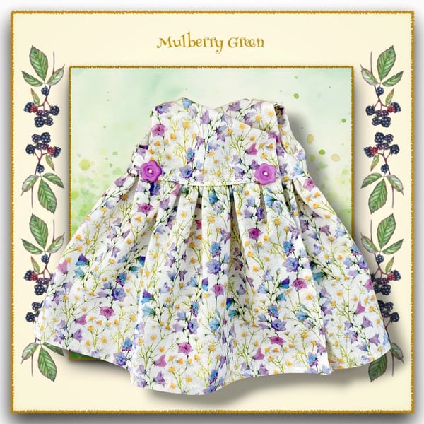 Lavender Flowered Cross Over Front Dress