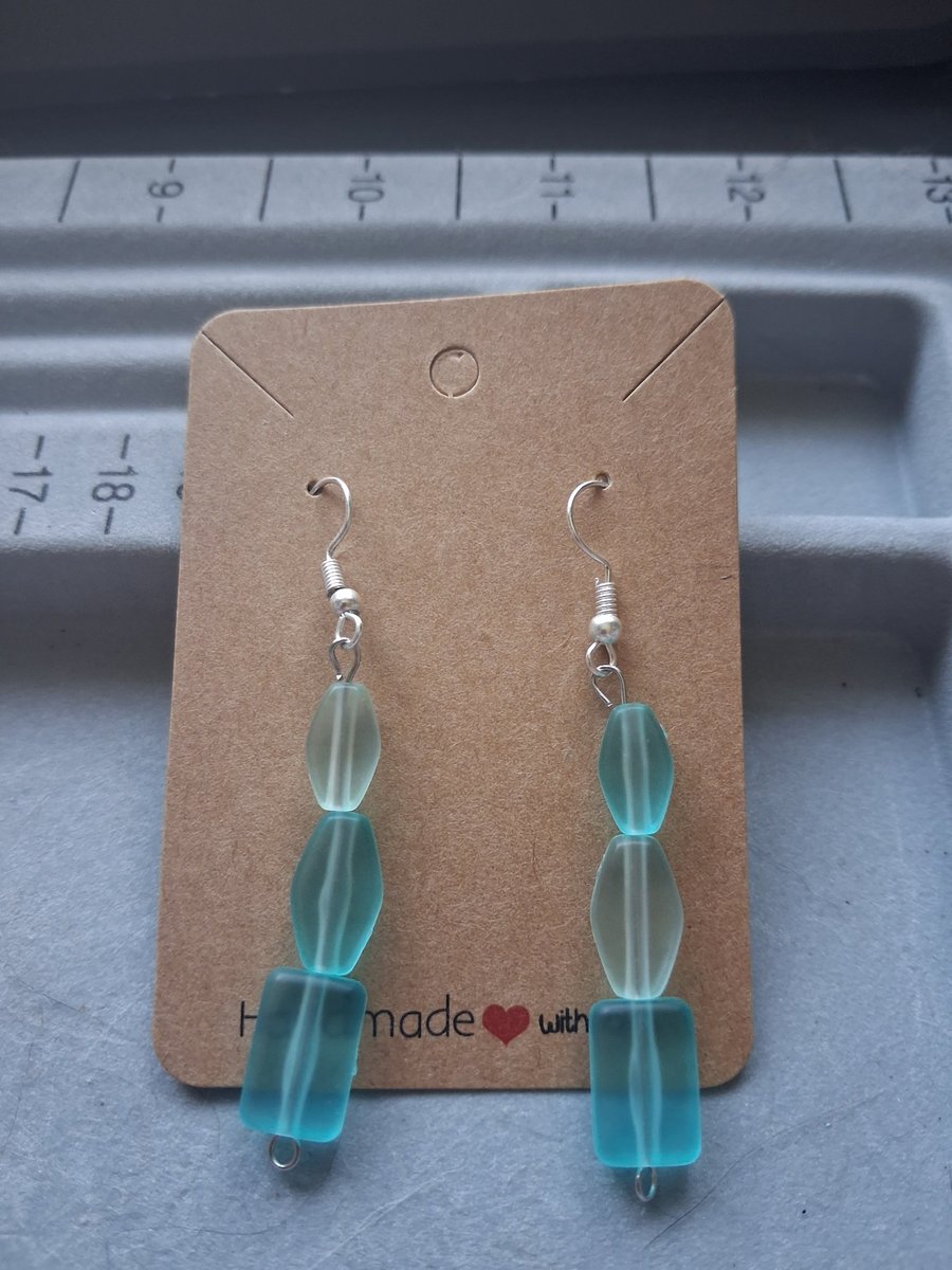 green sea glass earring