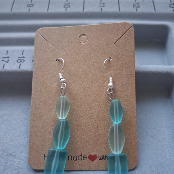 green sea glass earring
