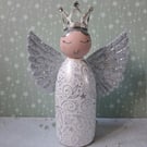 Silver Angel peg doll
