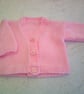 14 inch Pink V Neck Cardigan - Image 1