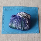 embroidered felted brooch
