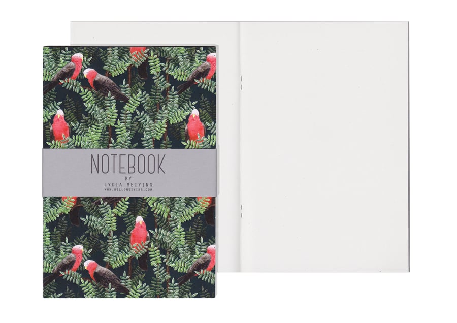Plain Pages A5 Notebook - Galah Red
