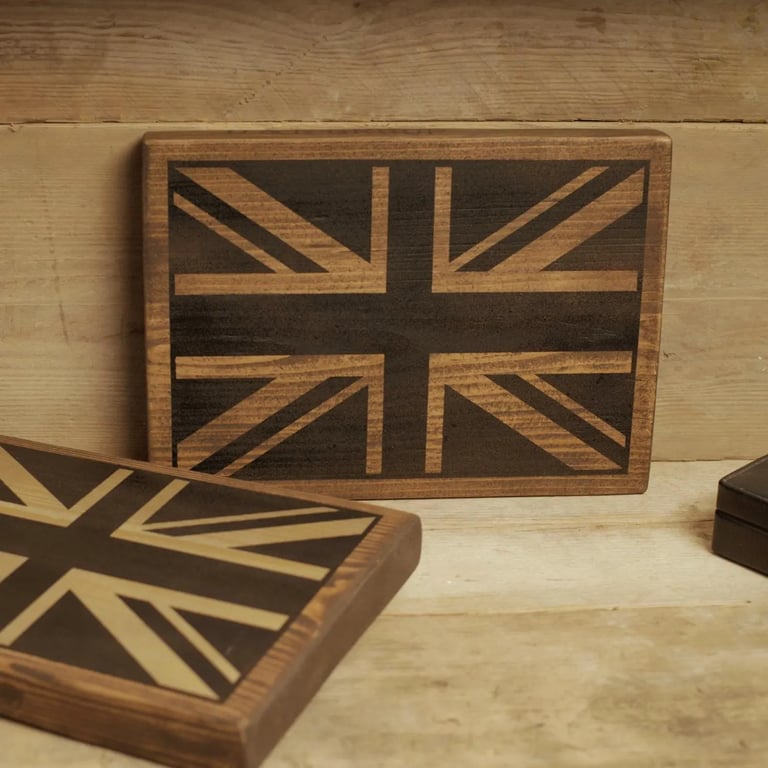 Reclaimed Rustic Wood Union Jack Wall Art, Handmade Timber Décor, British Flag