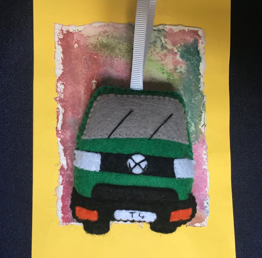 Felt T4 VW Transporter Camper Van Ornament or Keyring