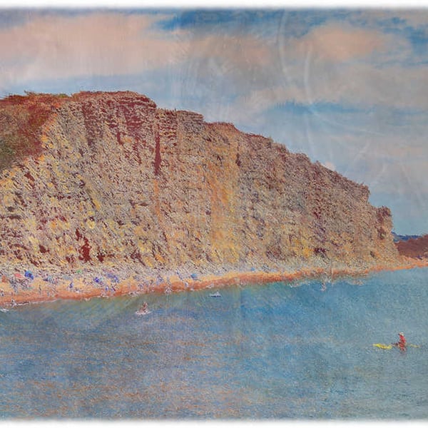 West Bay Picture, A Summers Day on West Bay Beach Digital Art Print
